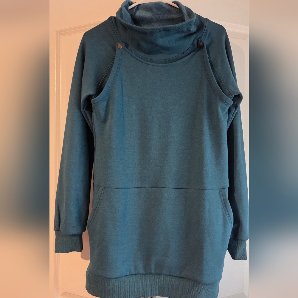 Latched Mama Harbor Snap Pullover, Teal, Medium